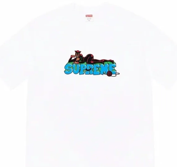 Cartoon Sleeve 22FW XL Letter L Black Catwoman Tee Printed and Week T-shirt M Short S Pattern White 1006